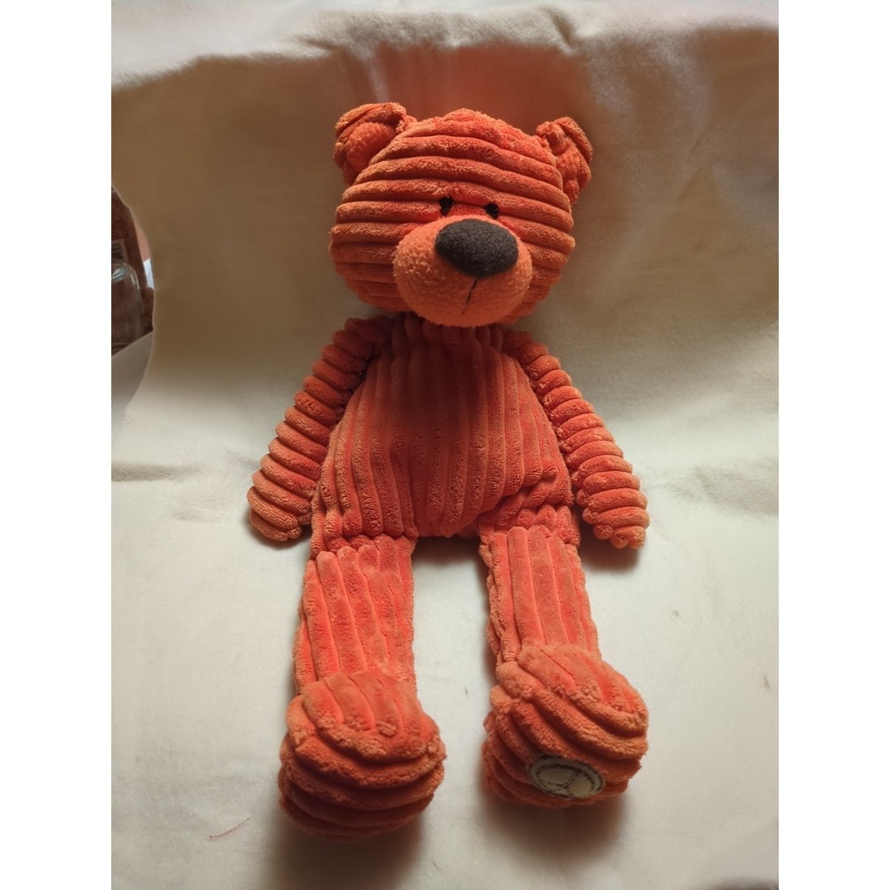 Gund Bear Peace Love Brendall  Corduroy Orange Plush Animal Toy 18"